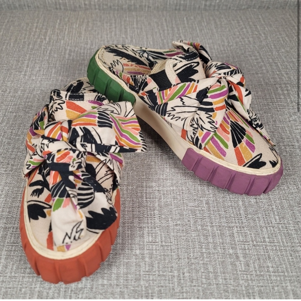 FARM Rio Bow Mule Sneakers Colorful Flats Women's 7.5 Slip On Shoes